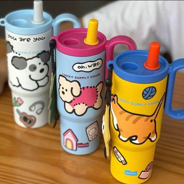 800 ml Cute Cartoon Themes Tumblers