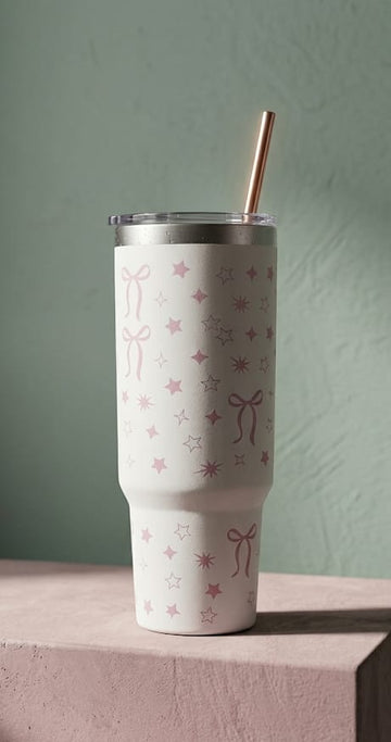 Tumbler with Straw 14 oz | Flowstate 3-Position Lid | Cup Holder Compatible for Travel
