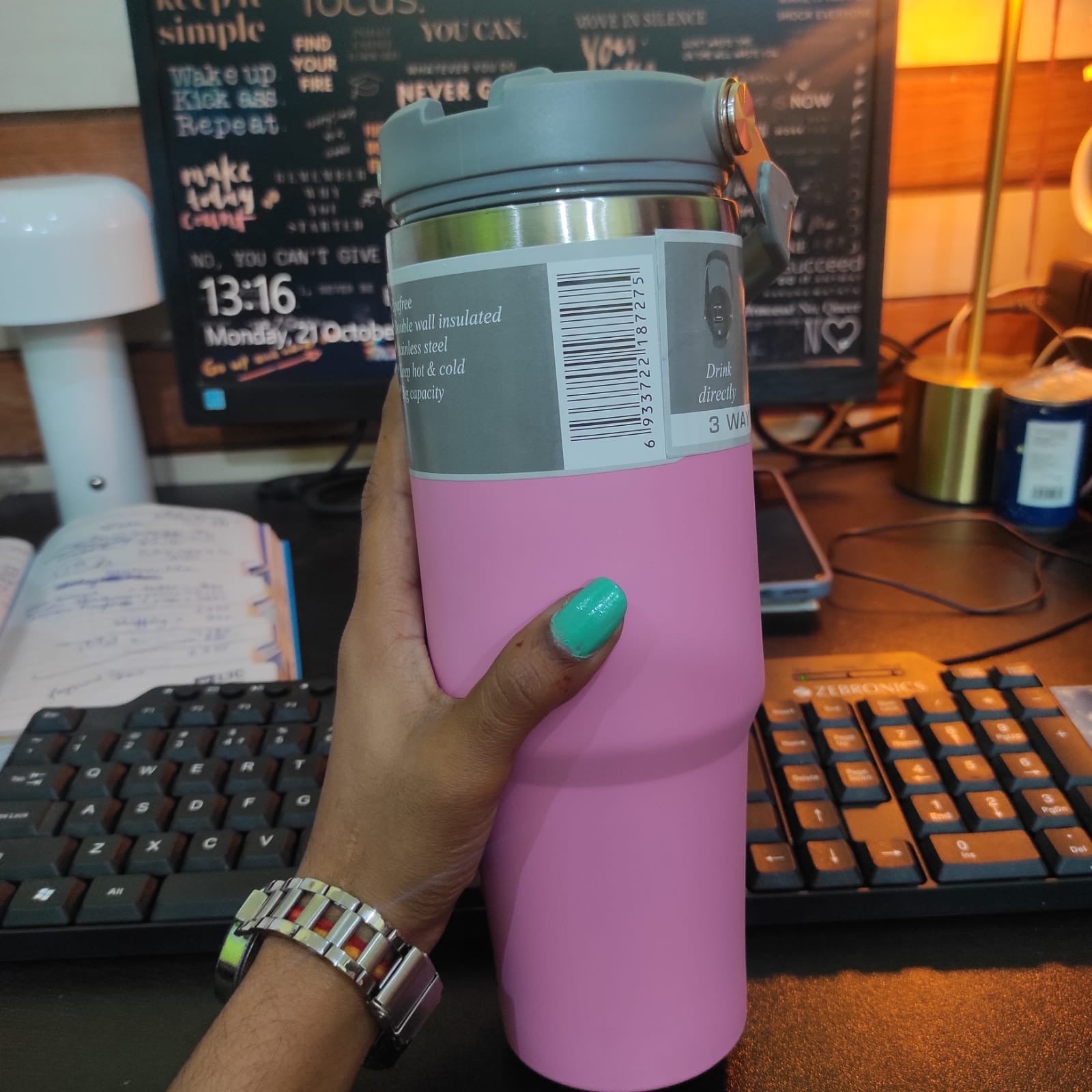 890 ml Stainless Steel Travel Tumbler with Straw & Lid(only mix color)